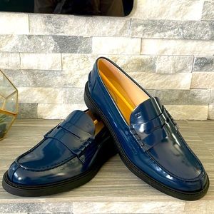 TOD’S Blue Leather Traditional Loafers